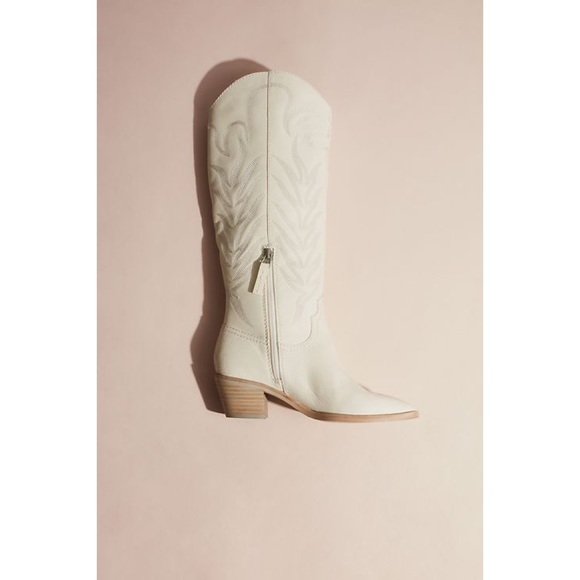 Dolce Vita Solei Western Boots in White Leather Size 10 NEW WITH TAGS - Picture 9 of 15